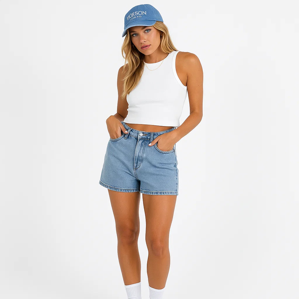 Zorina™ High-Rise Denim Shorts