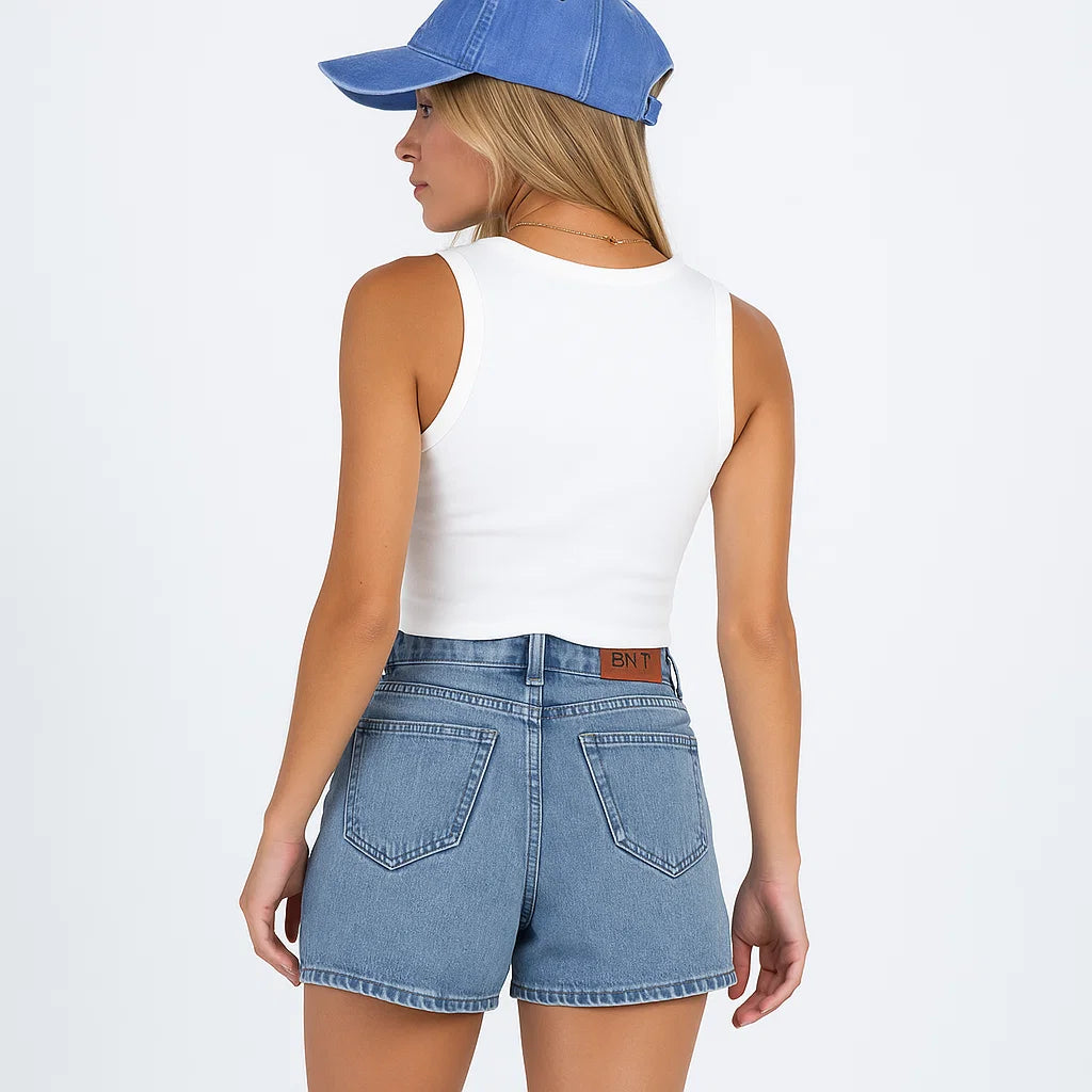 Zorina™ High-Rise Denim Shorts