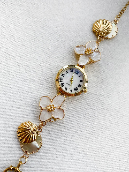 Flower & Shell Charm Watch